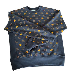 Champion Sweatshirt Blue and Orange size Medium